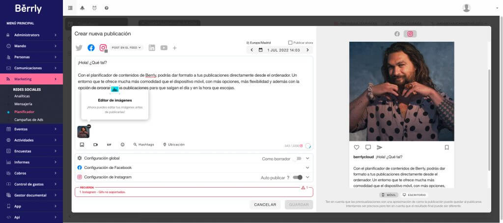 Berrly x Metricool: Programador de publicaciones para redes sociales